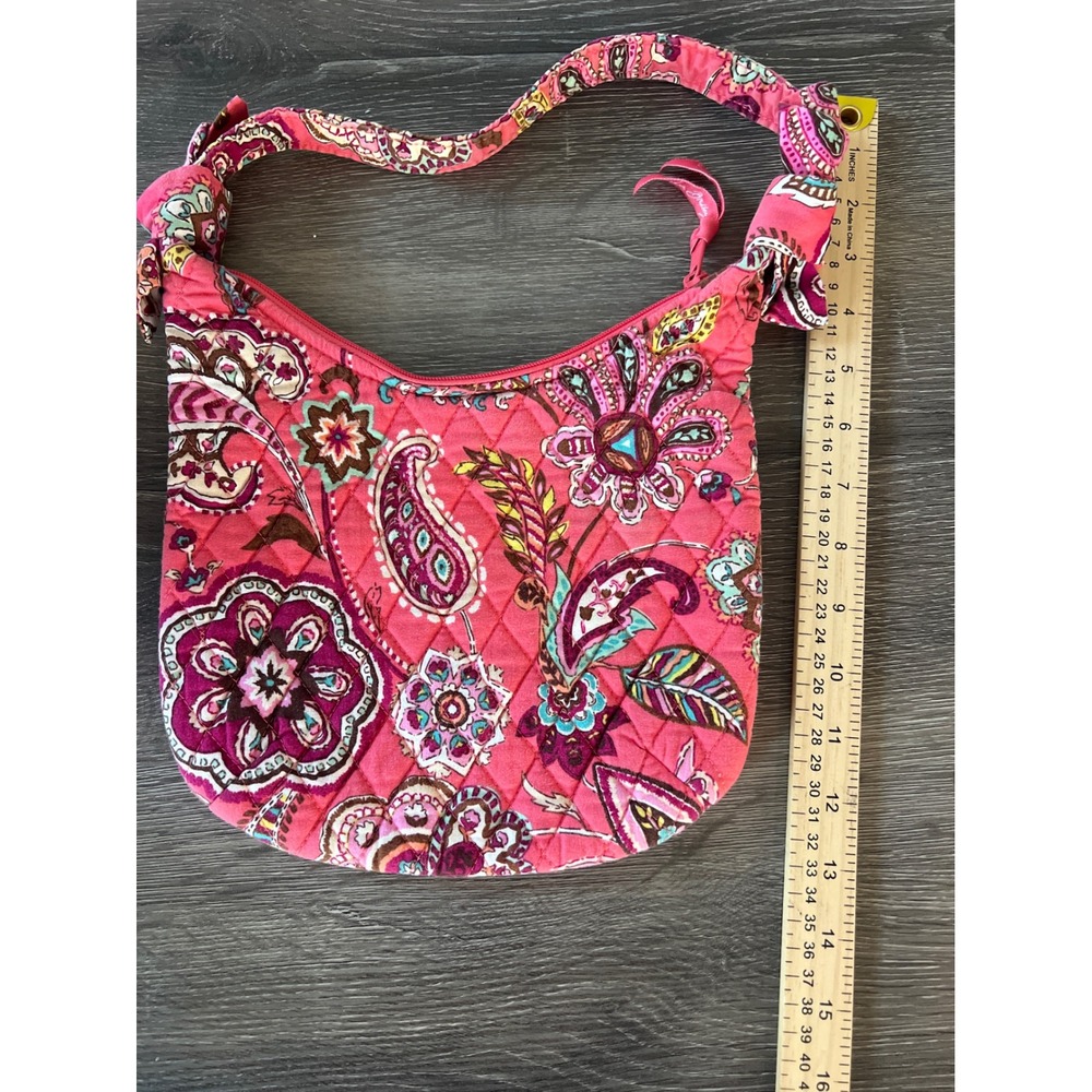 Vera Bradley Quilted Small Paisley Hobo Bag Pink Multicolor Shoulder Bag - Picture 7 of 7